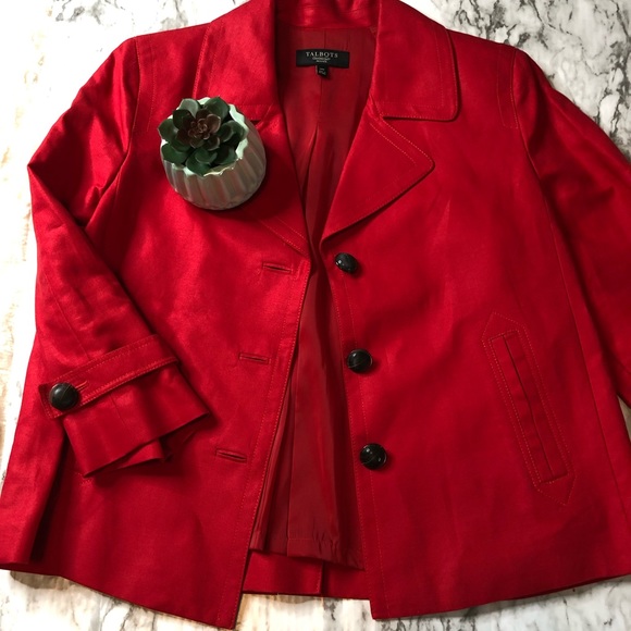 Talbots Jackets & Blazers - Talbots | linen red blazer • 14p